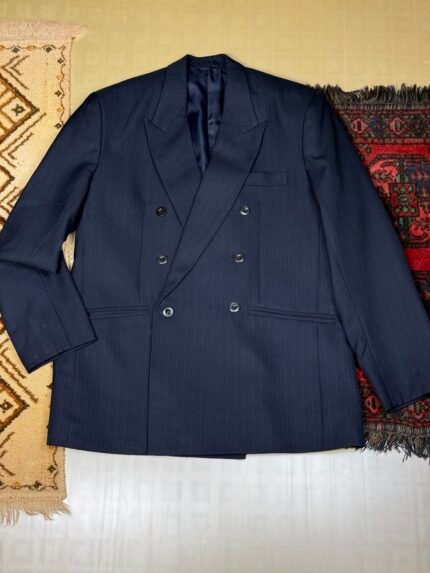 Phung Premium Double-Breasted Coat [Dark Blue – L]