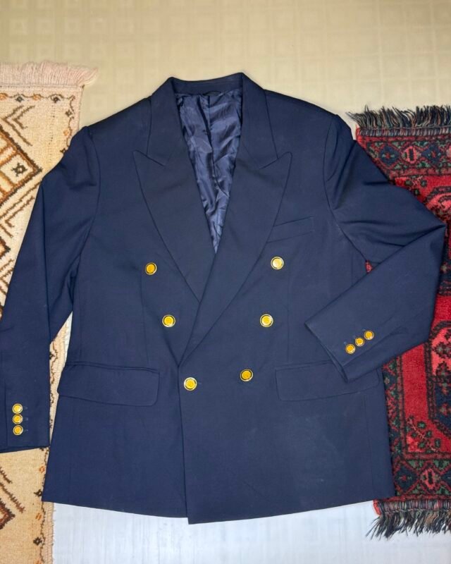 BOSS Hero Double-Breasted Premium Coat [L – Blue]